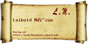 Leibold Múzsa névjegykártya